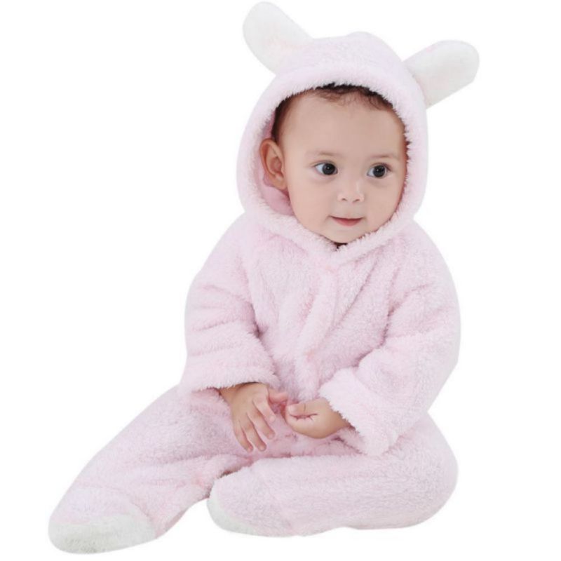 Newborn Baby Infant Boys Girls One Piece Romper Hooded Jumpsuit